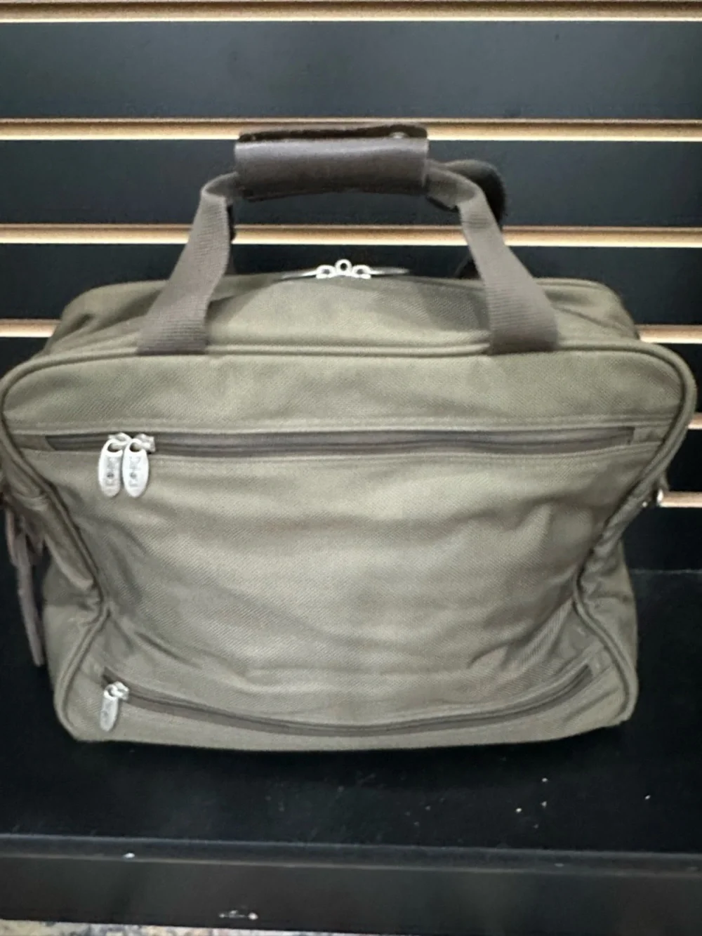 Vintage Dakota Tumi Weekender Canvas Carry On Olive Green Travel Bag